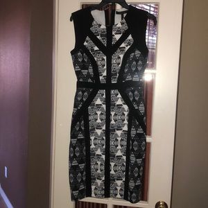 BCBG Black and White Sheath